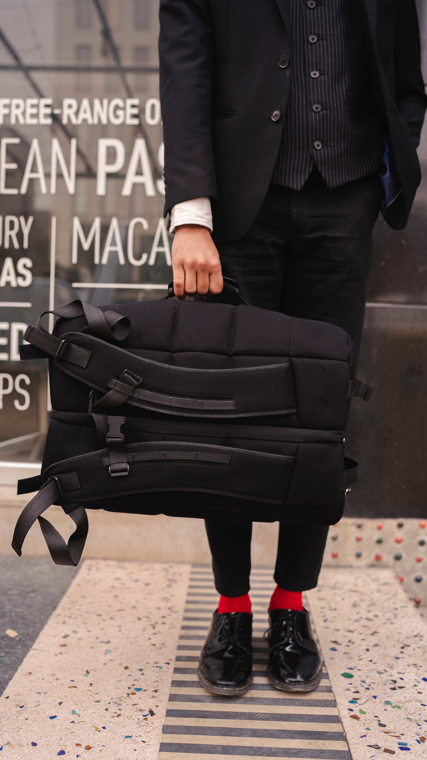 2 in 1 Sandwich Style Duffle Rucksack Black //