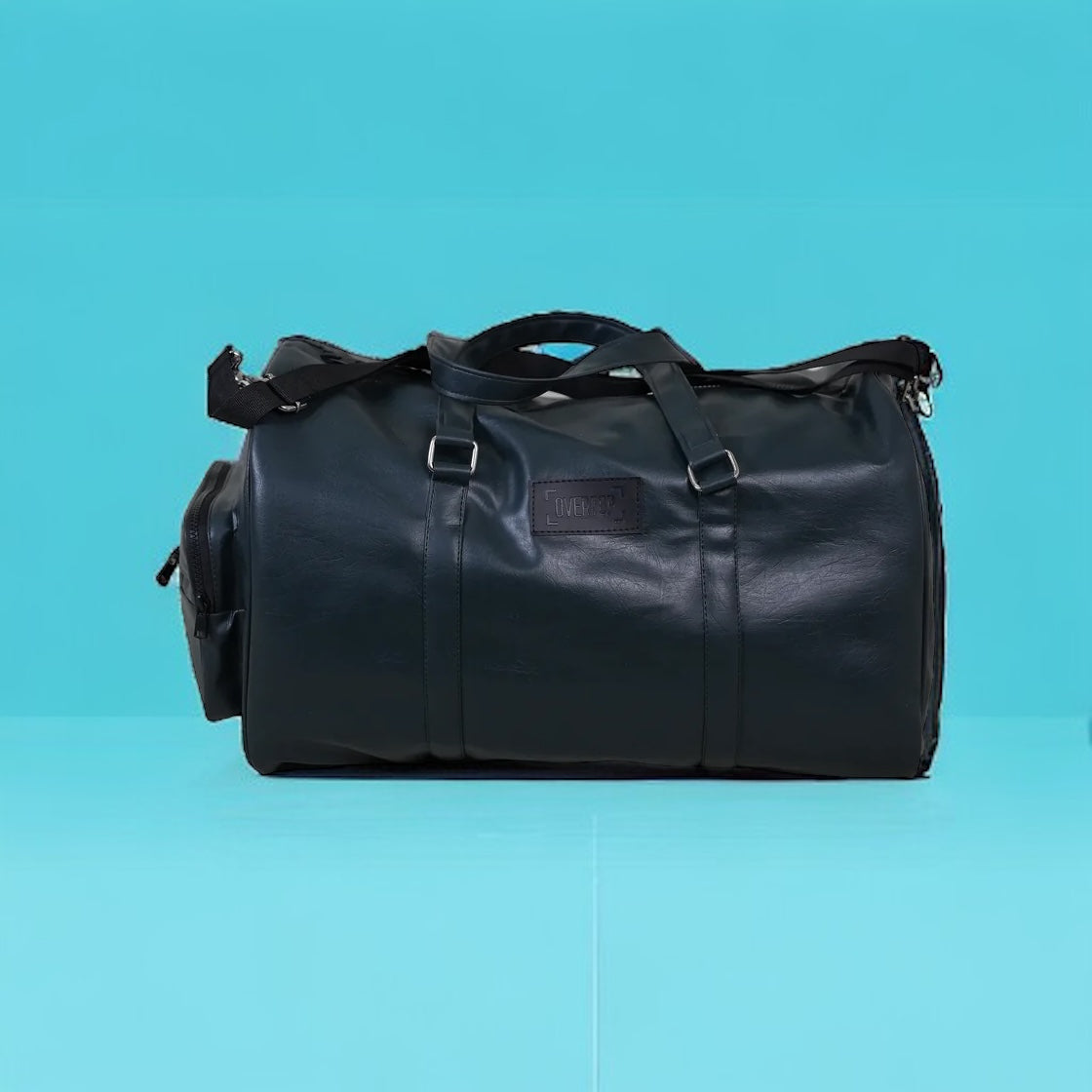 Black 20L Leather Stone Washed Duffle Bag Vol.ii