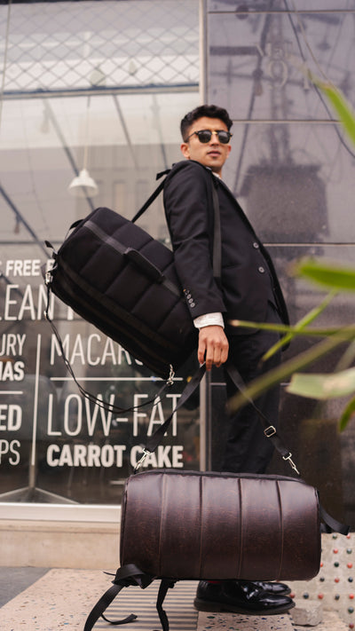 2 in 1 Sandwich Style Duffle Rucksack Black //