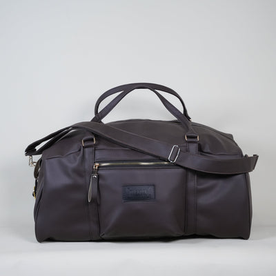 Weekender Dark Textured Brown Leather 40L Duffle Bag