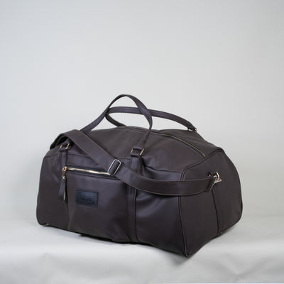 Weekender Dark Textured Brown Leather 40L Duffle Bag