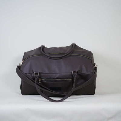 Weekender Dark Textured Brown Leather 40L Duffle Bag