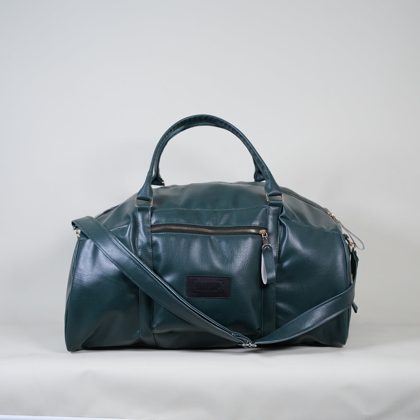 Dark Green Weekender Leather 40L Duffle Bag