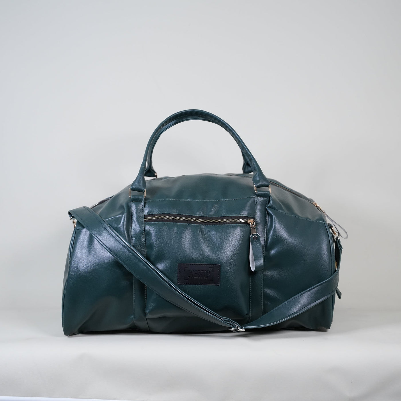 Dark Green Weekender Leather 40L Duffle Bag //