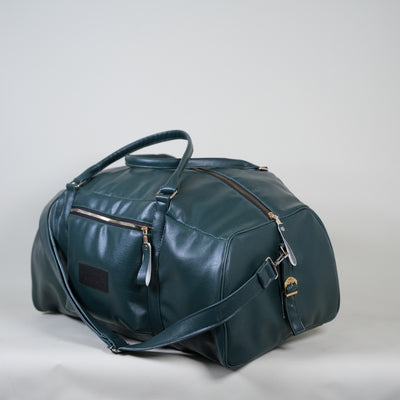 Dark Green Weekender Leather 40L Duffle Bag