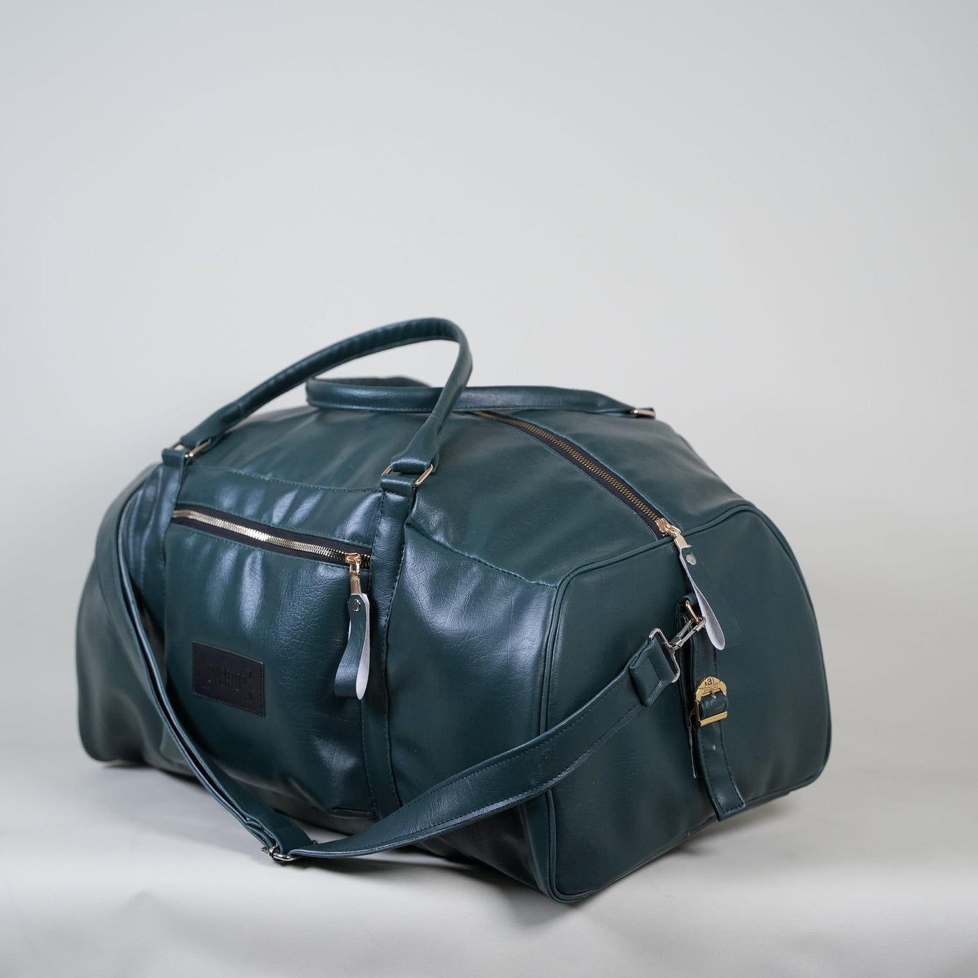 Dark Green Weekender Leather 40L Duffle Bag //