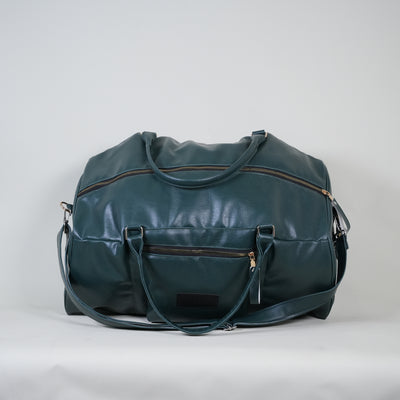 Dark Green Weekender Leather 40L Duffle Bag