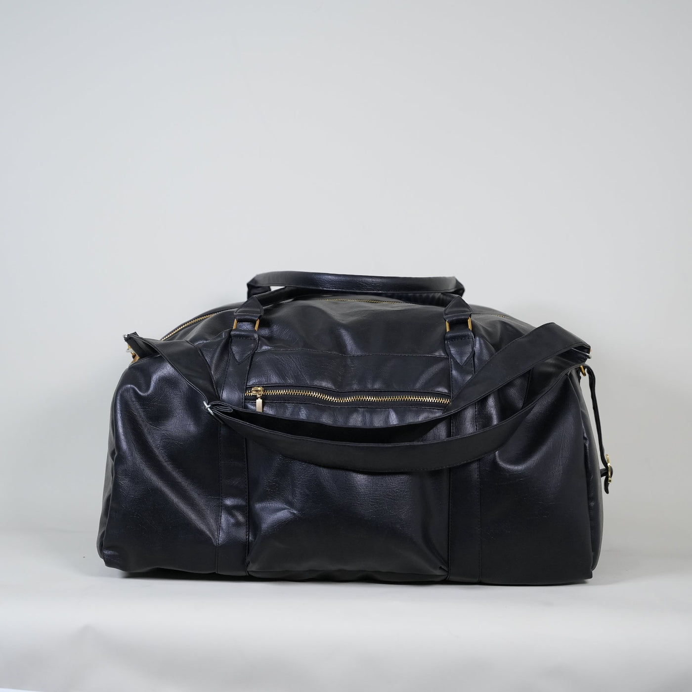 Black Weekender Leather 40L Duffle Bag //