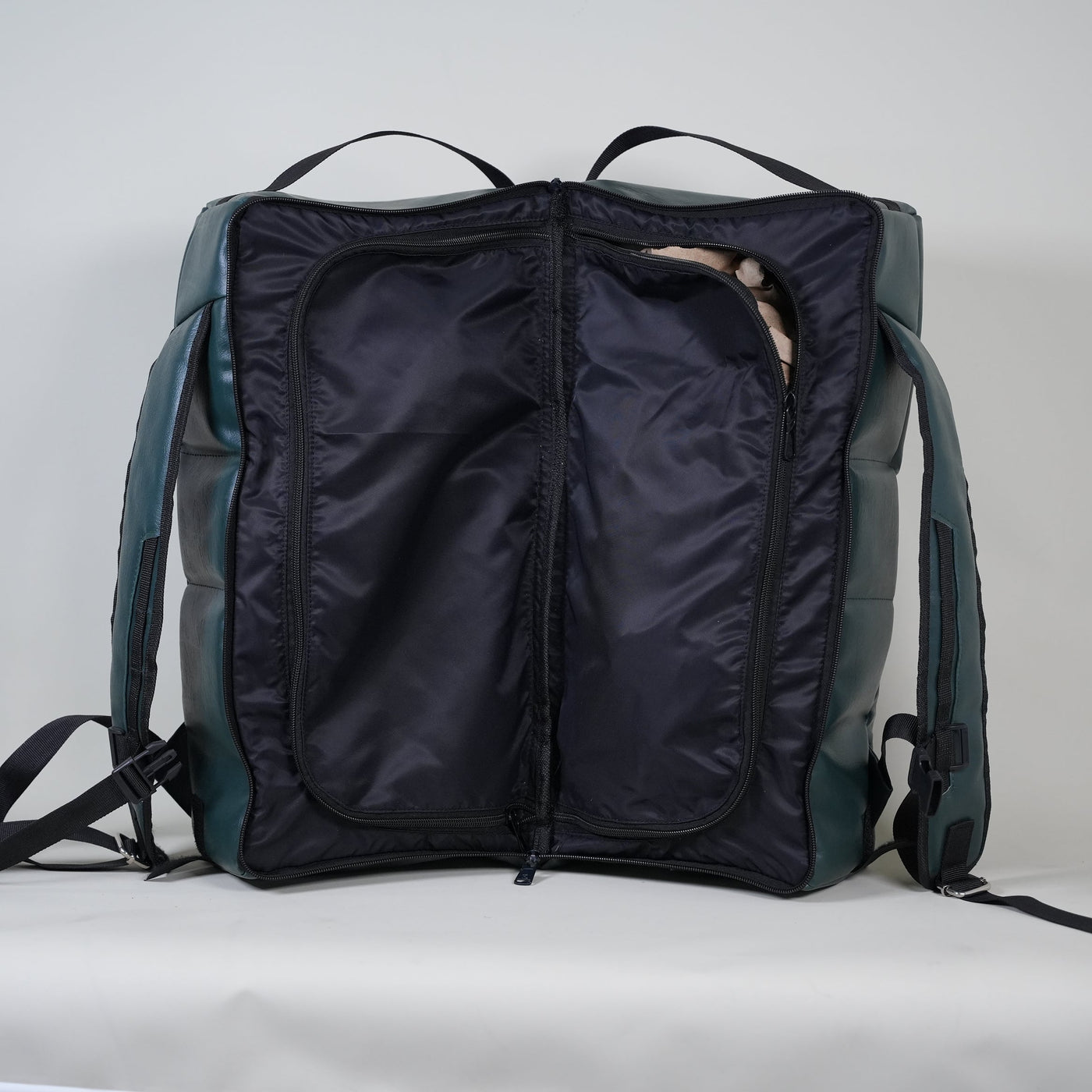 2 in 1 Sandwich Style Duffle Rucksack Dark Green