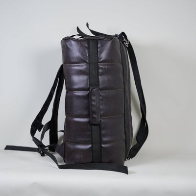 2 in 1 Sandwich Style Duffle Rucksack Textured Brown //