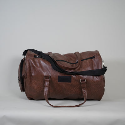 Textured Brown Leather 20L Duffle