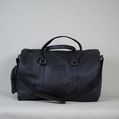 Black 20L Leather Stone Washed Duffle Bag Vol.ii