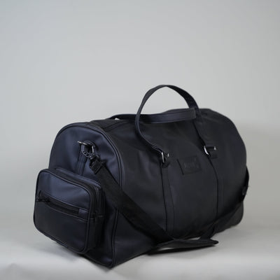 Black 20L Leather Stone Washed Duffle Bag Vol.ii //