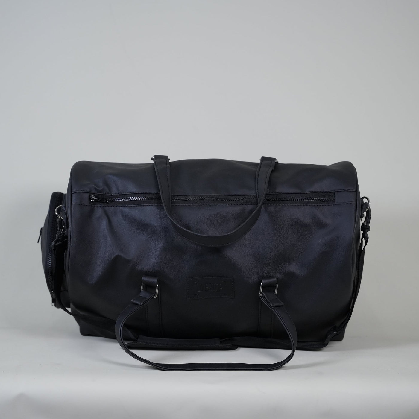 Black 20L Leather Stone Washed Duffle Bag Vol.ii //