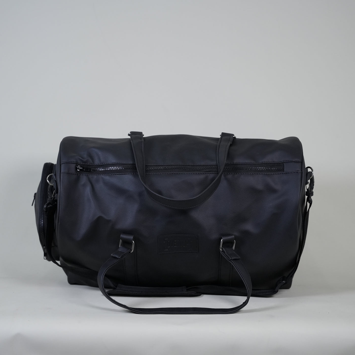 Black 20L Leather Stone Washed Duffle Bag Vol.ii