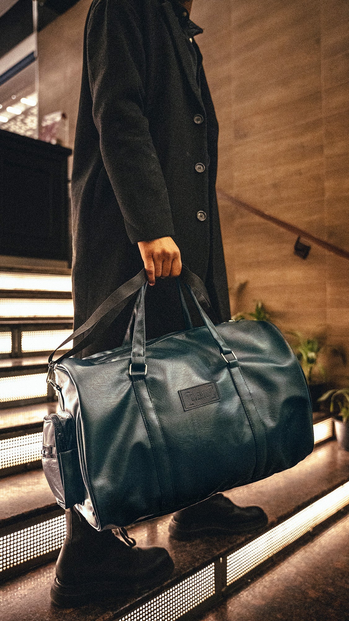 Dark Green Leather 20L Stone Washed Duffle Bag Vol.ii //