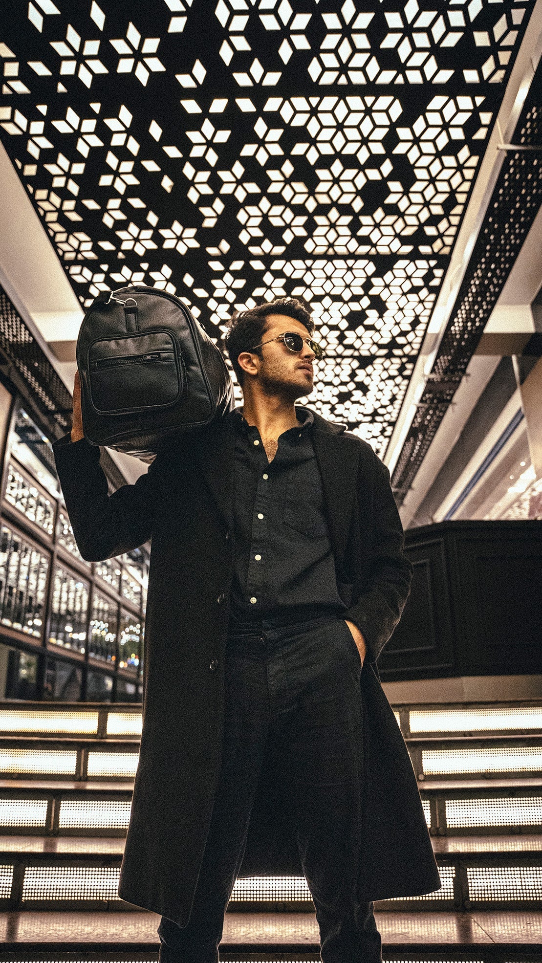 Black 20L Leather Stone Washed Duffle Bag Vol.ii