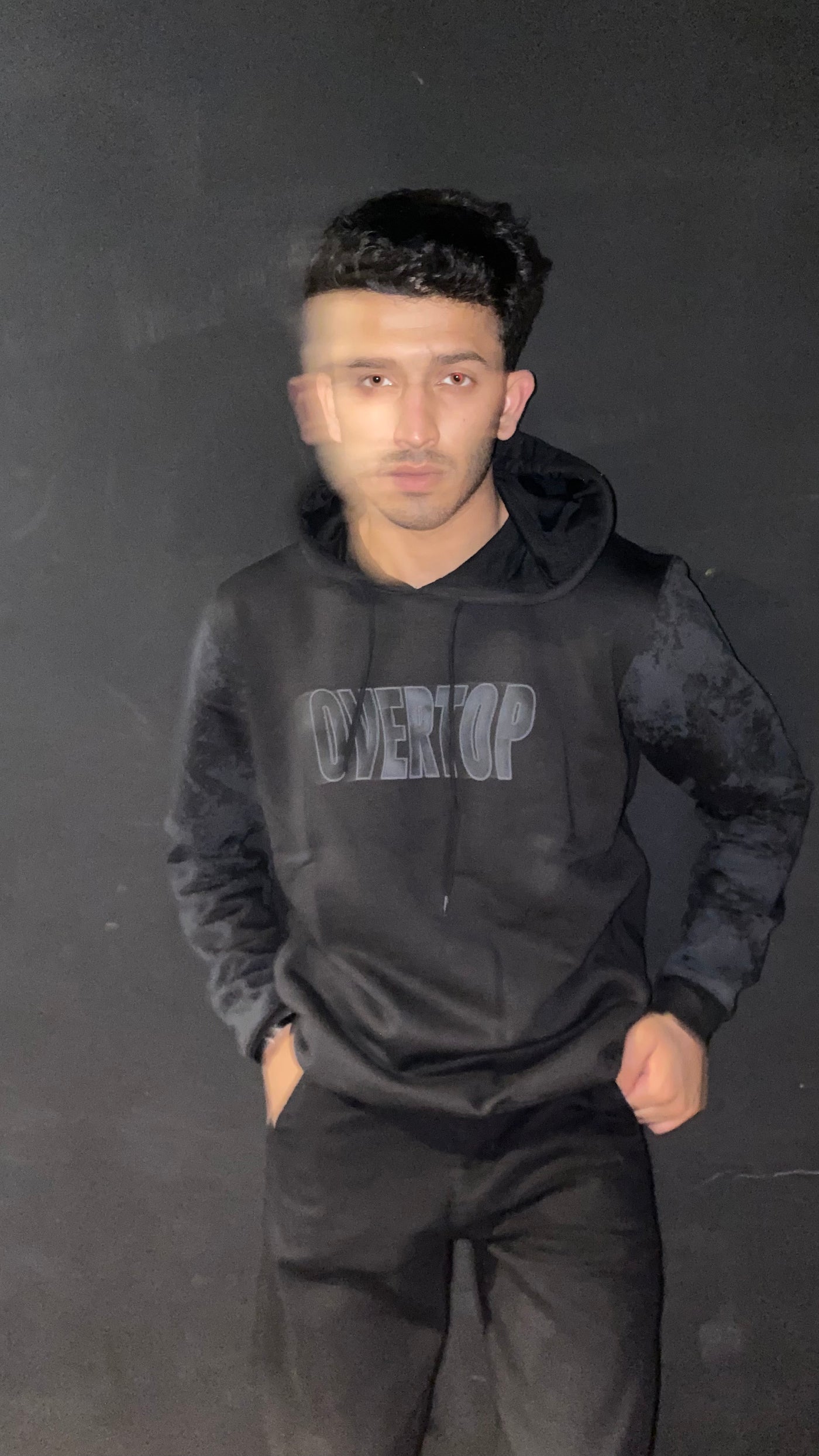 Black Overtop HD Printed Hoodie