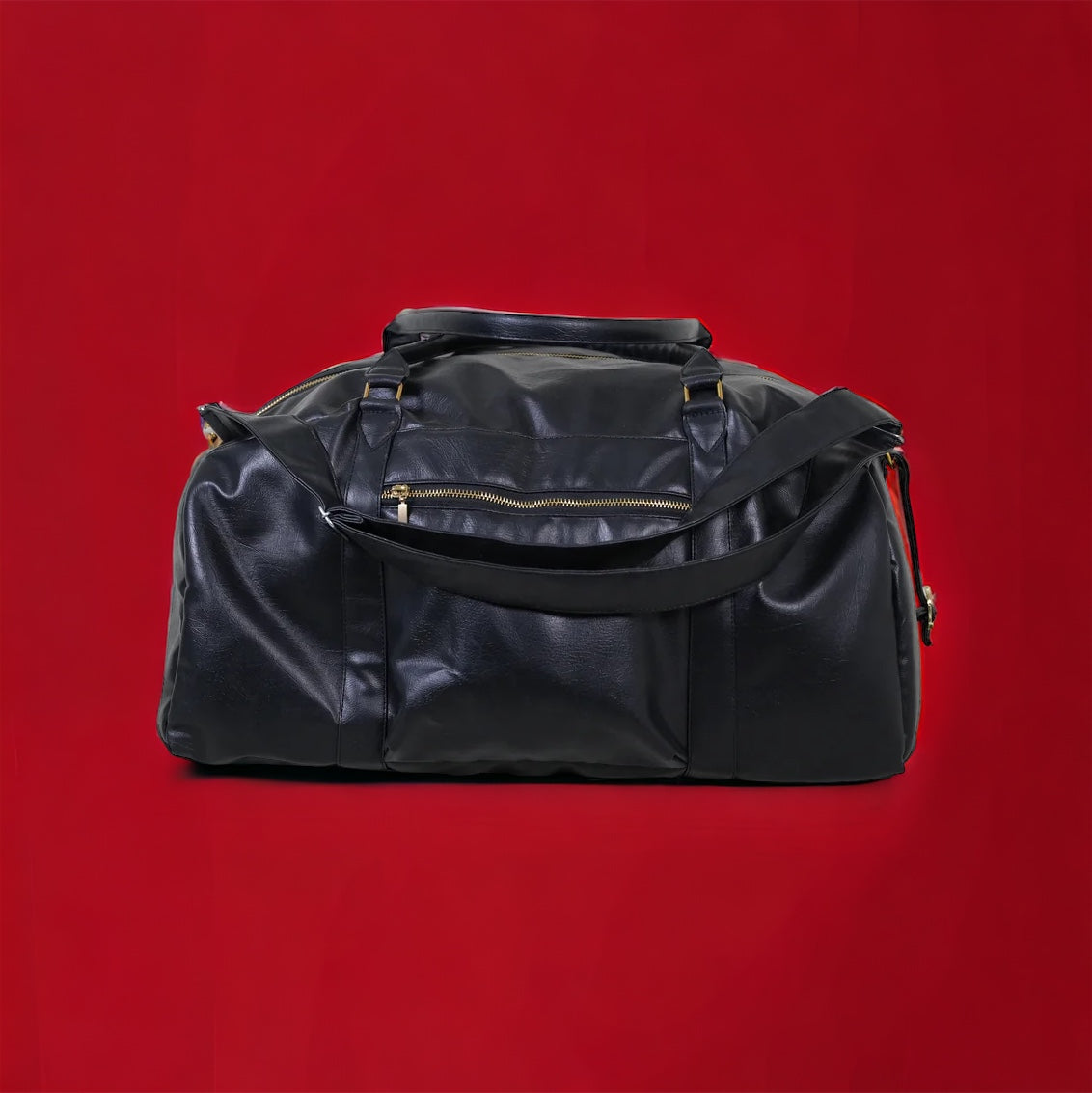 Black Weekender Leather 40L Duffle Bag //