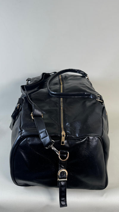 Black Weekender Leather 40L Duffle Bag //