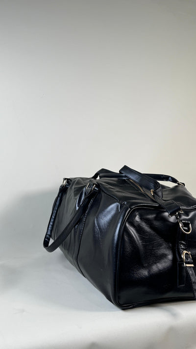 Black Weekender Leather 40L Duffle Bag //