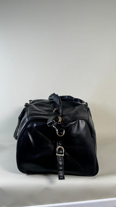 Black Weekender Leather 40L Duffle Bag //