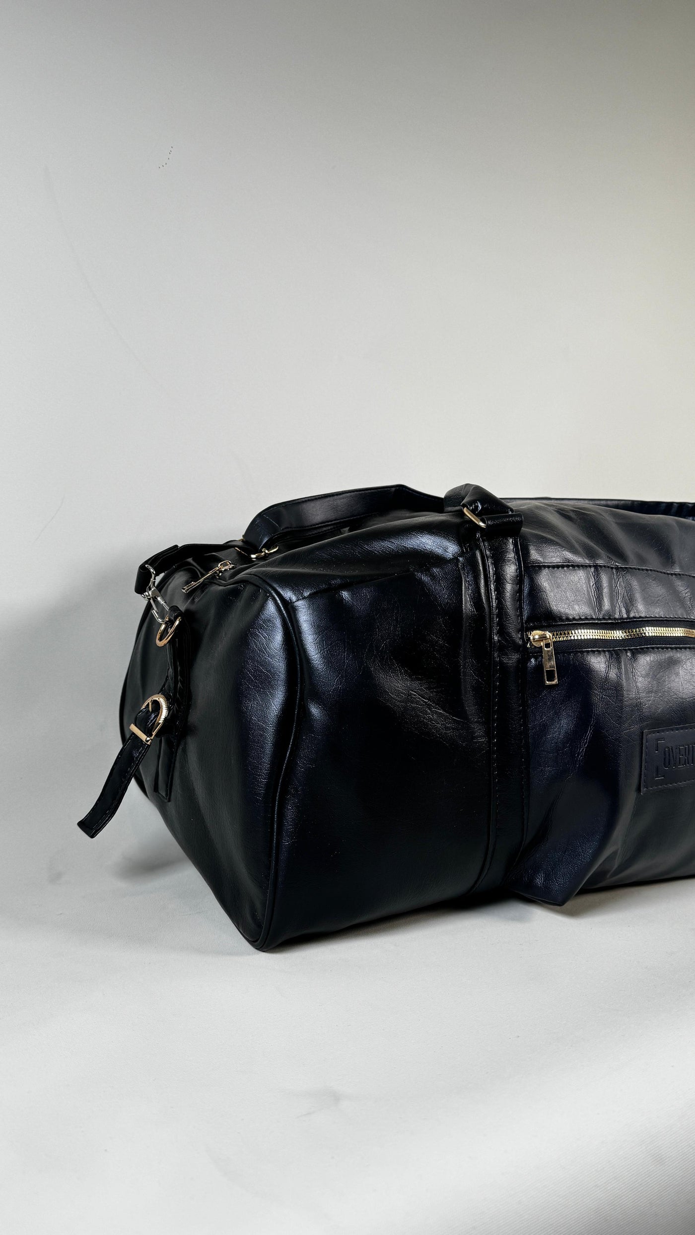 Black Weekender Leather 40L Duffle Bag //