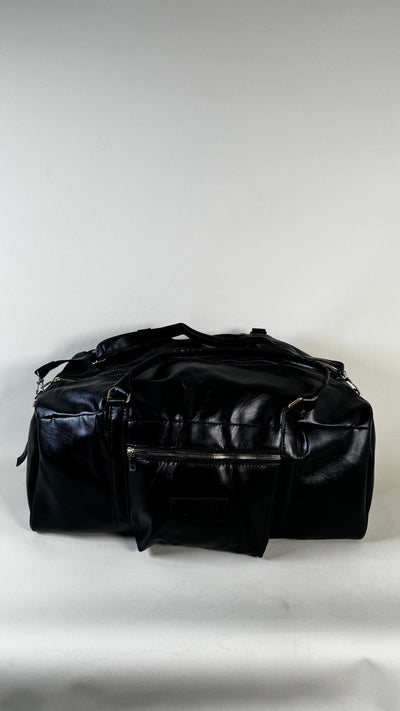 Black Weekender Leather 40L Duffle Bag //