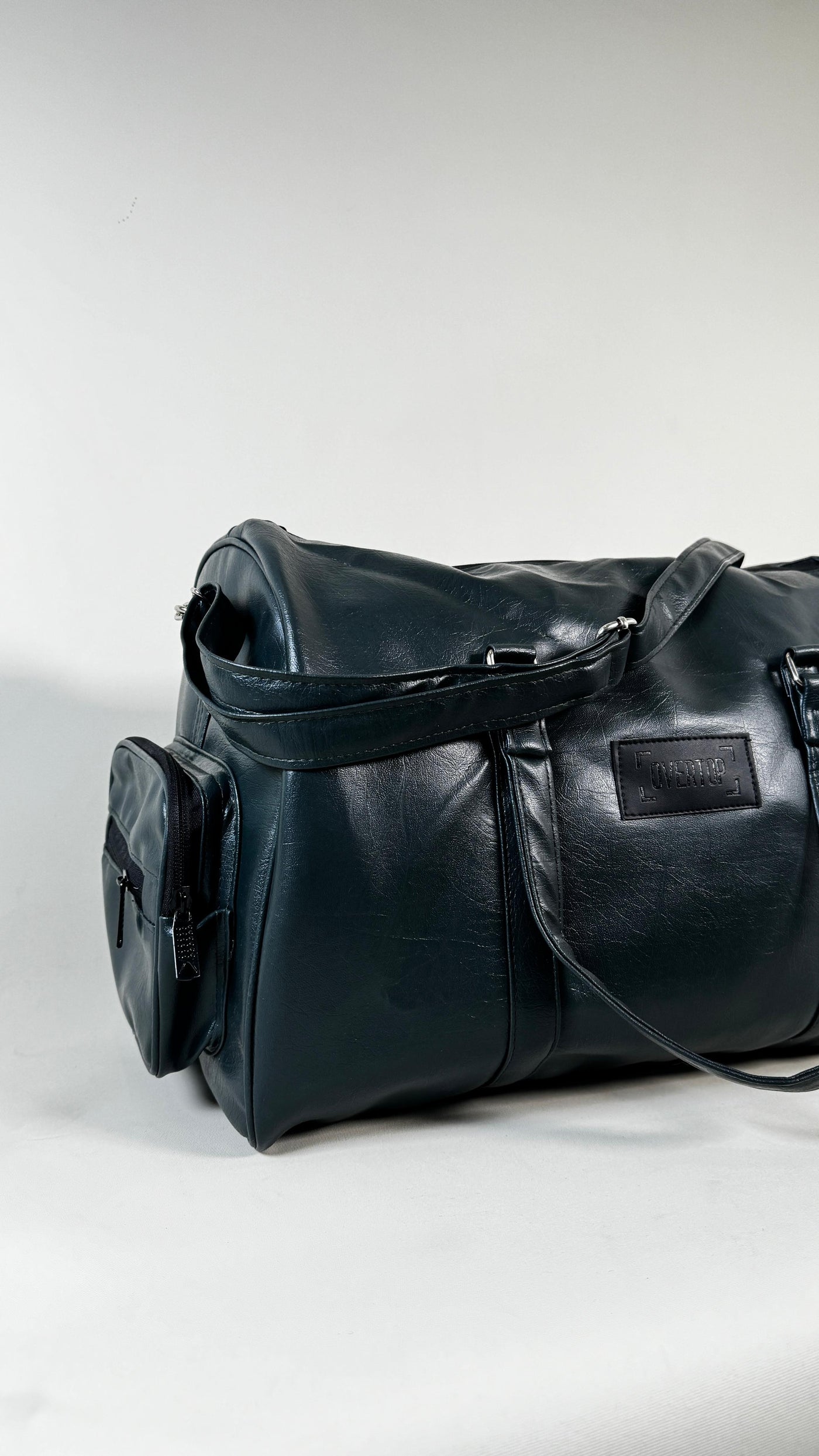 Dark Green Leather 20L Stone Washed Duffle Bag Vol.ii //