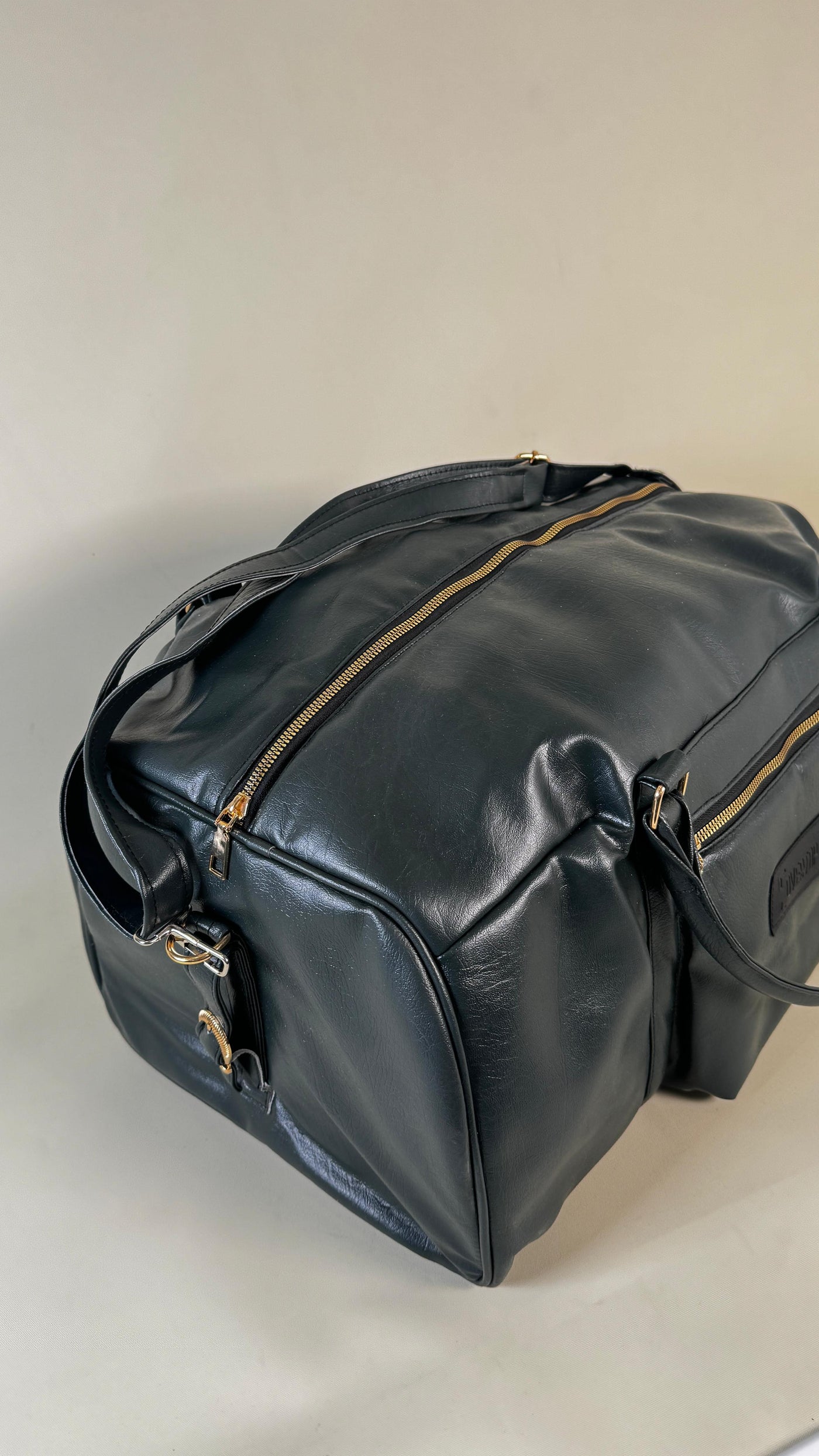 Dark Green Weekender Leather 40L Duffle Bag //