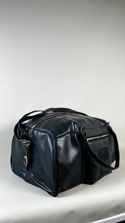 Dark Green Weekender Leather 40L Duffle Bag //