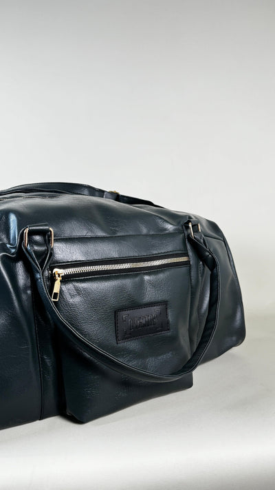 Dark Green Weekender Leather 40L Duffle Bag //