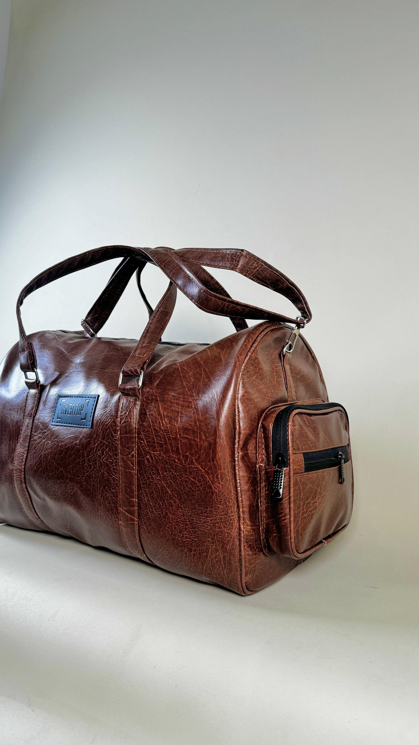 Textured Brown Leather 20L Duffle //