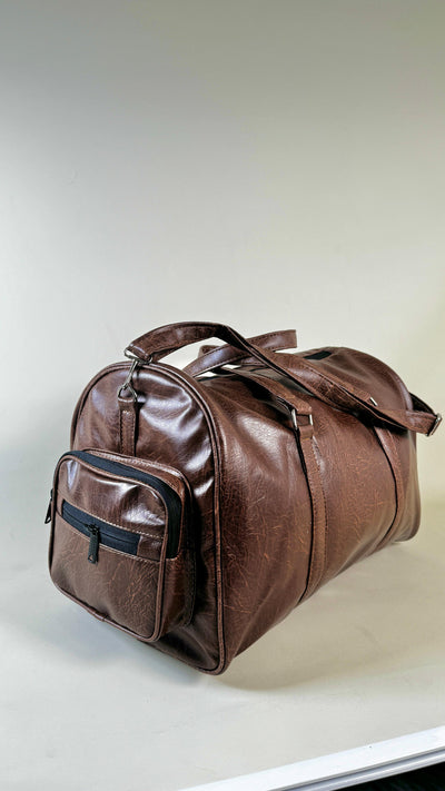 Textured Brown Leather 20L Duffle //