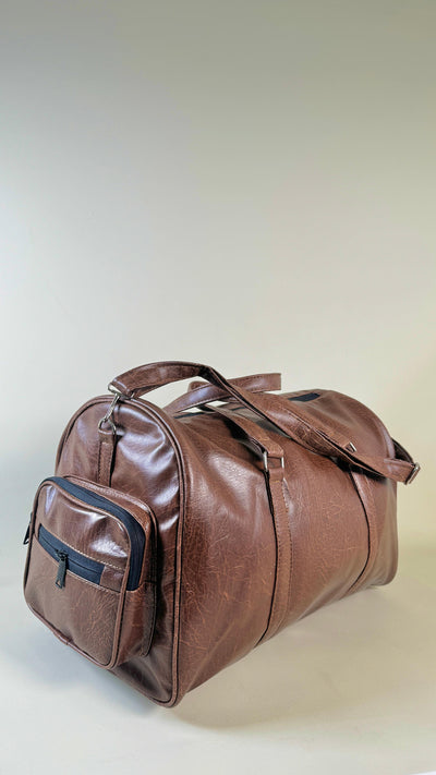 Textured Brown Leather 20L Duffle //