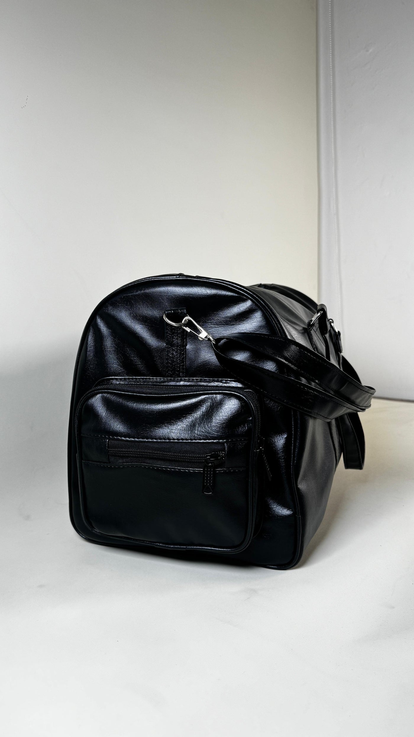 Black 20L Leather Stone Washed Duffle Bag Vol.ii //