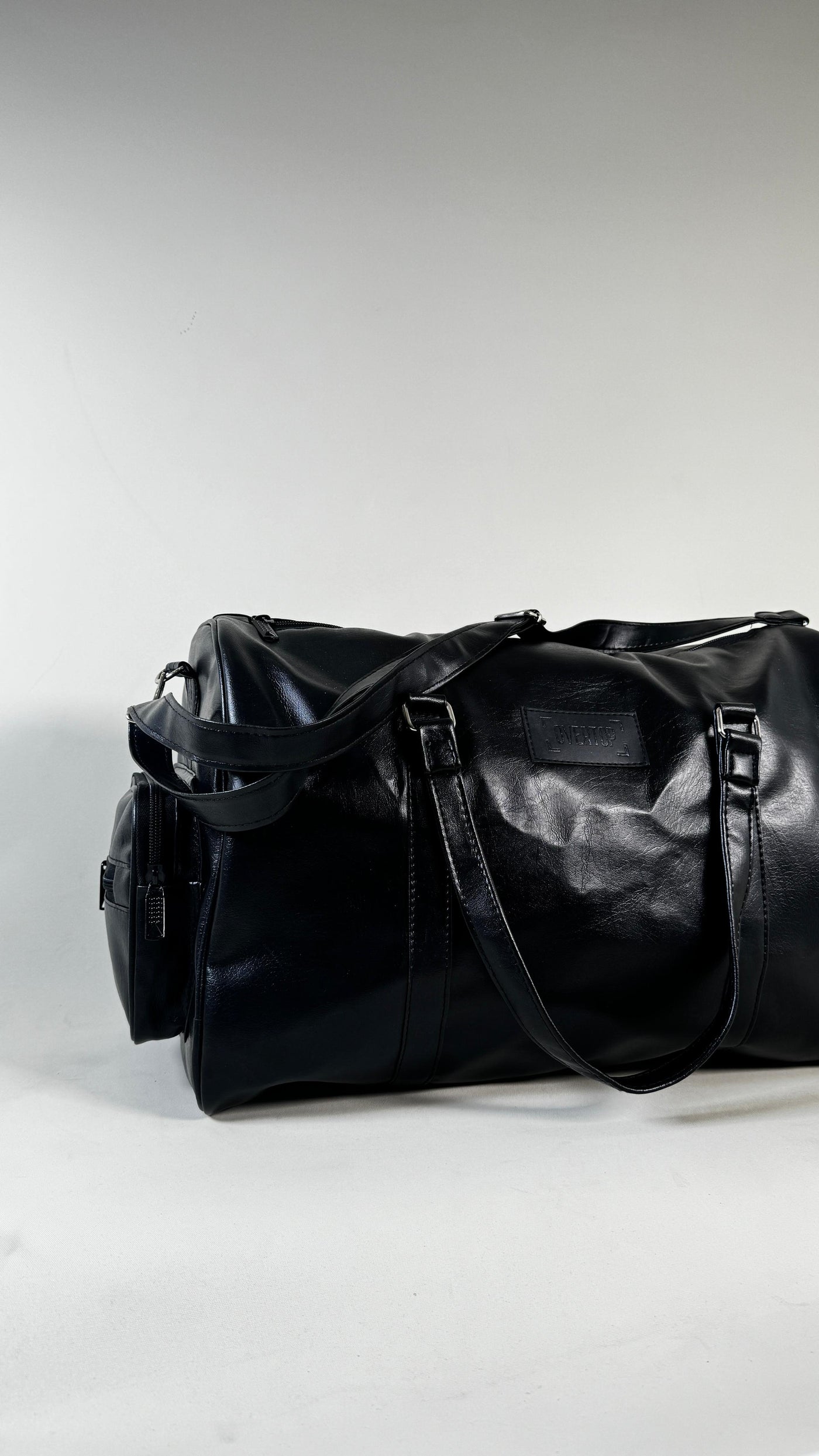 Black 20L Leather Stone Washed Duffle Bag Vol.ii //