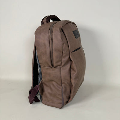 Grey Brown Sleek Leather Backpack //