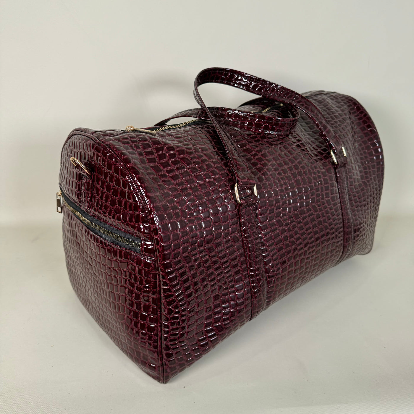 Mahogany Snake Print Leather 20L Duffle //