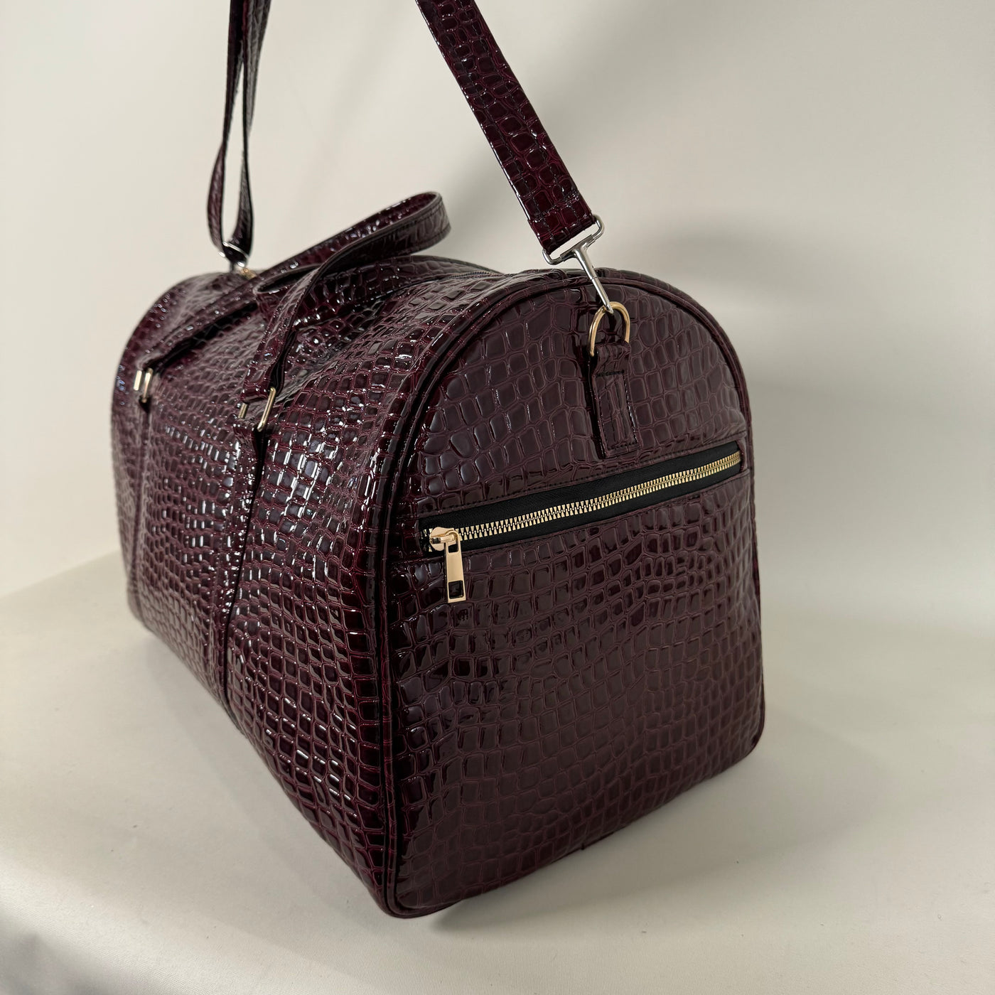 Mahogany Snake Print Leather 20L Duffle //