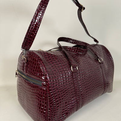 Mahogany Snake Print Leather 20L Duffle //