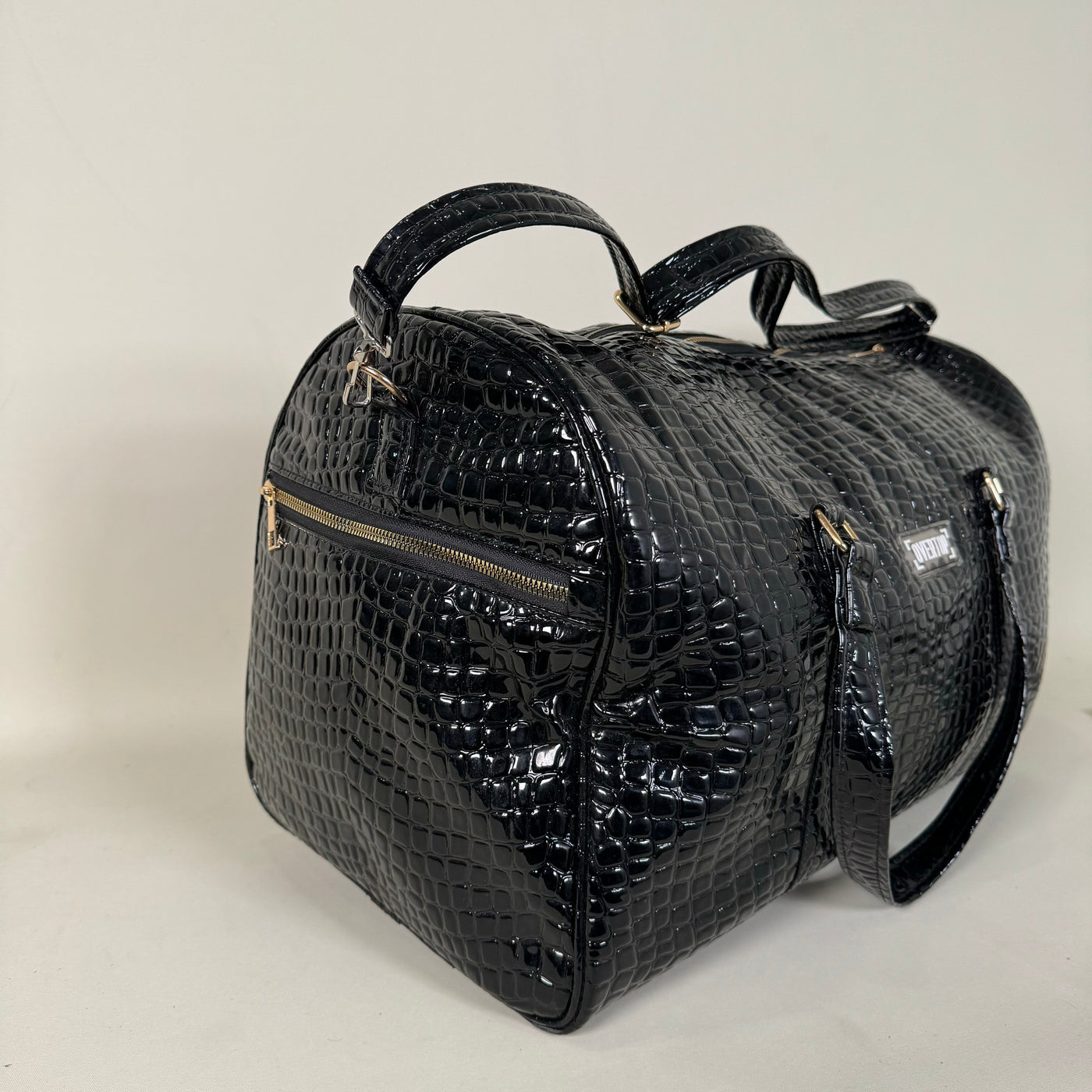 Black Snake Skin Leather 20L Duffle //