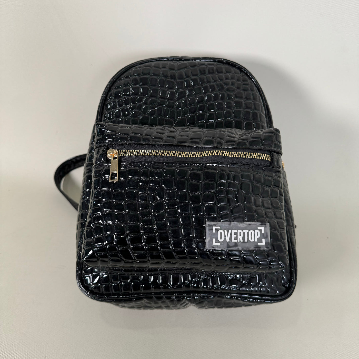 Black Chic Snake Skin Leather Compact Backpack //