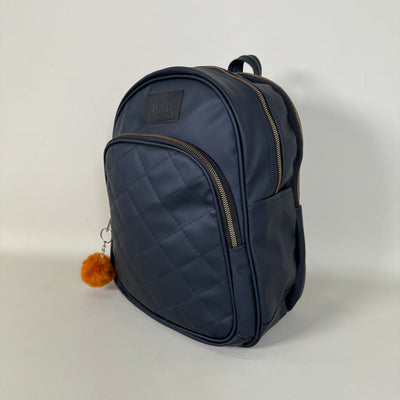 Black Compact Quilted Backpack //