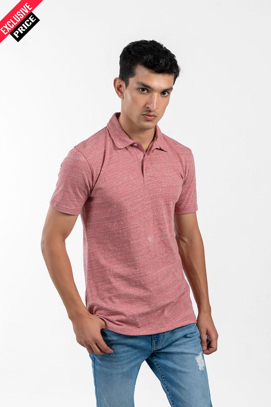 REGULAR FIT TEXTURED POLO