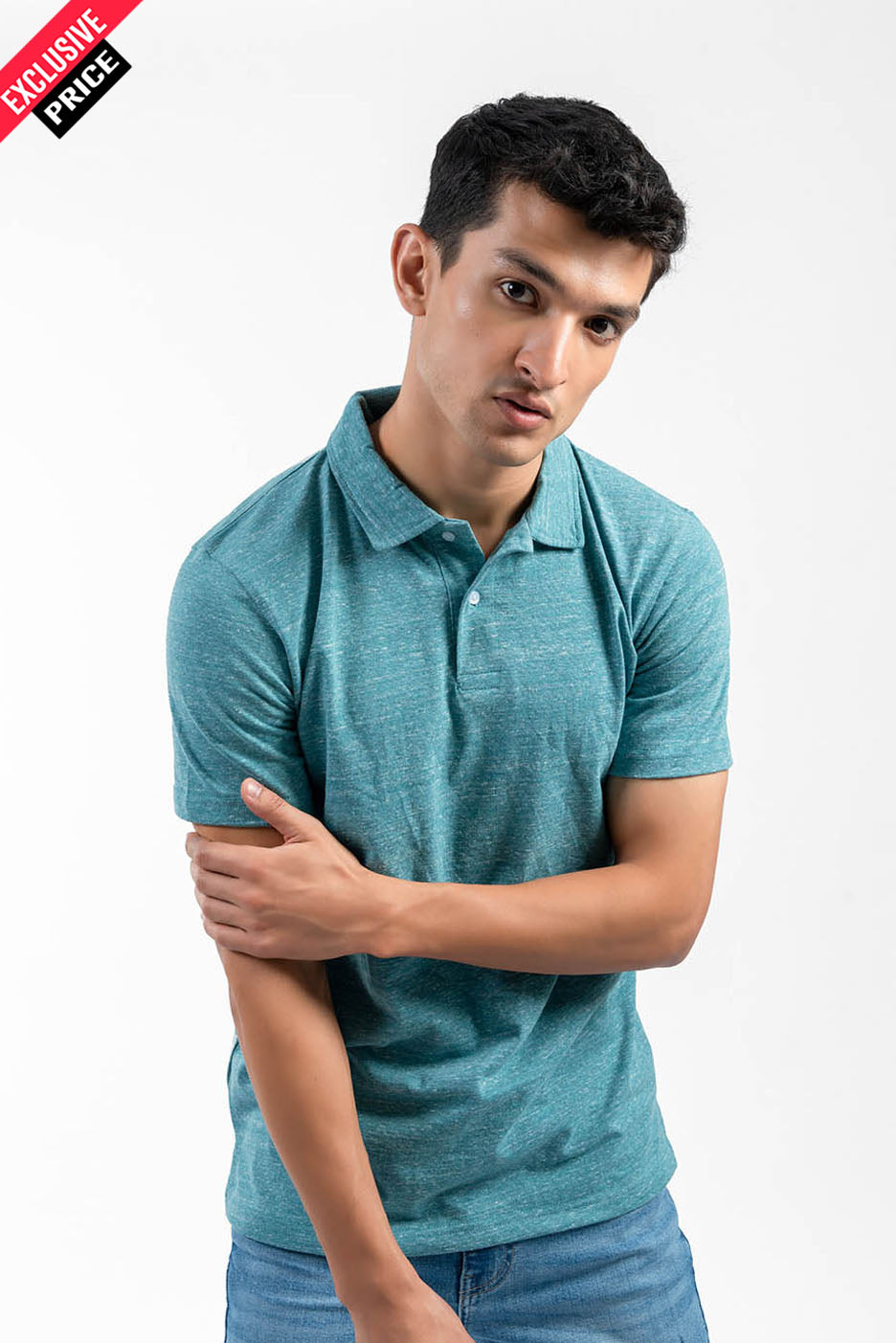 REGULAR FIT TEXTURED POLO