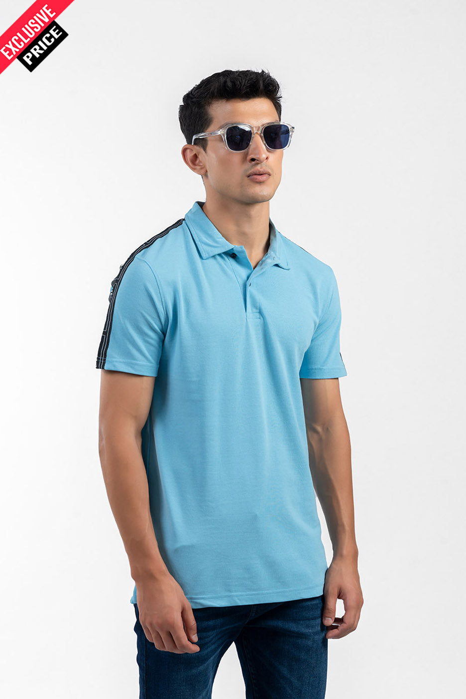 REGULAR FIT POLO WITH SHOULDER TAPE DETAIL