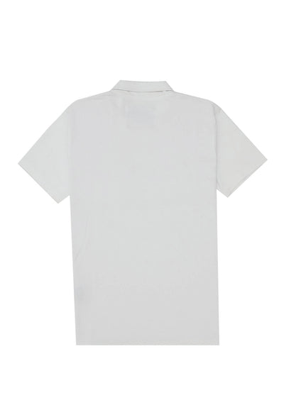 back of white polo shirt overtop