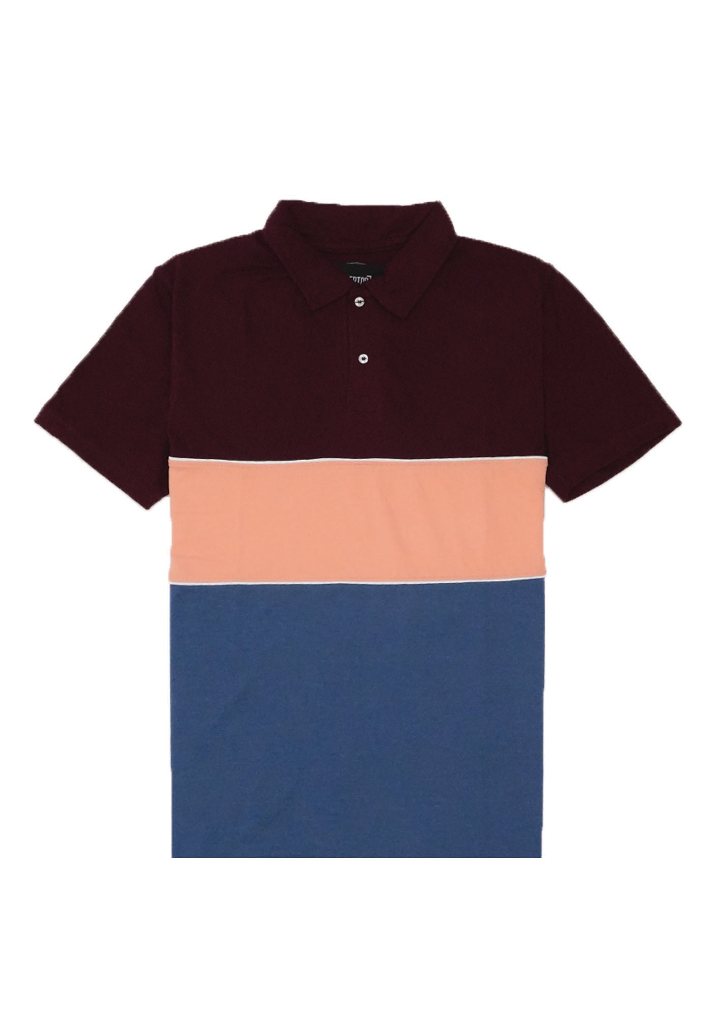 Men's Color Block Polo Shirt (Burgundy, Pink, Blue)