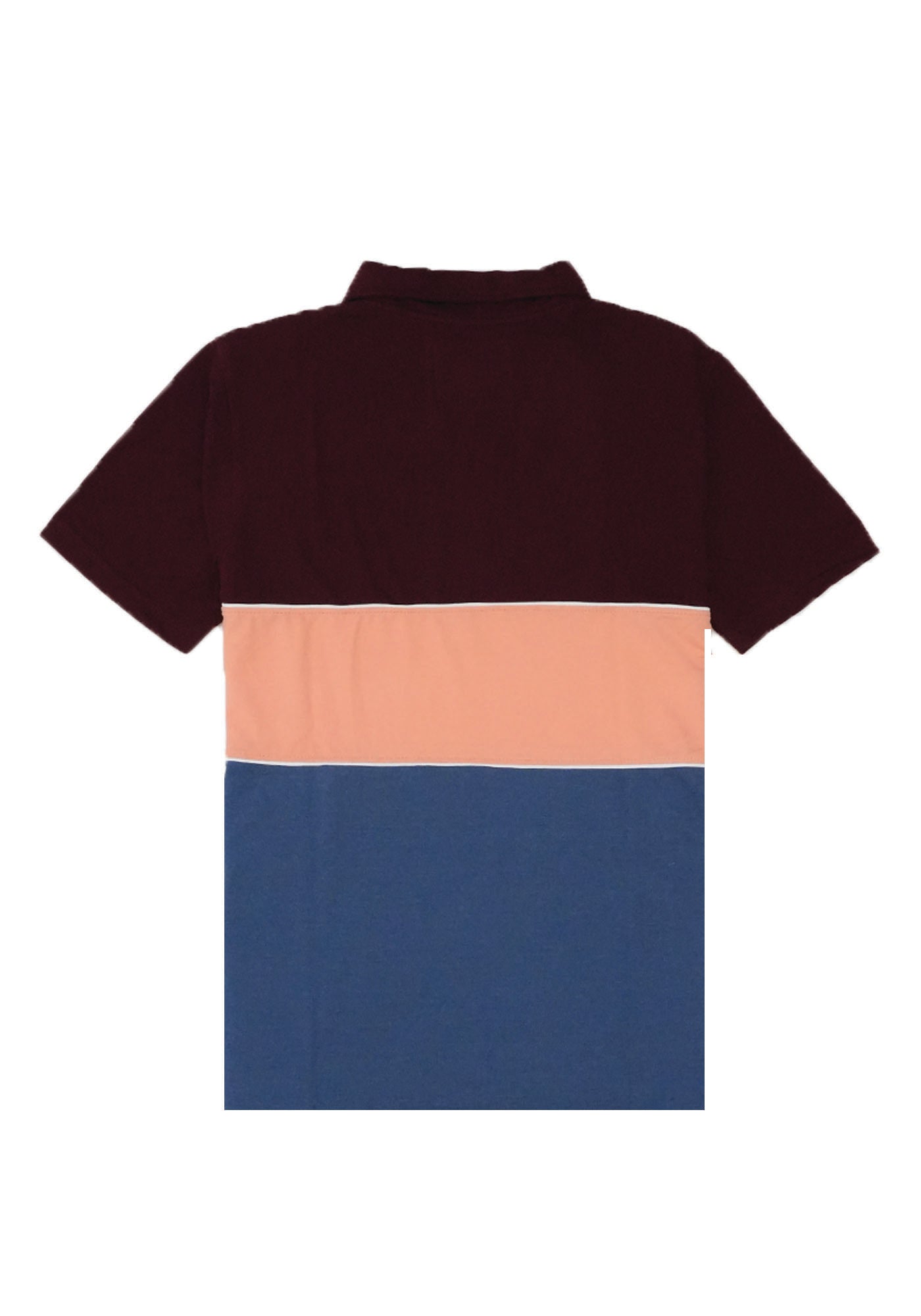 Men's Color Block Polo Shirt (Burgundy, Pink, Blue)